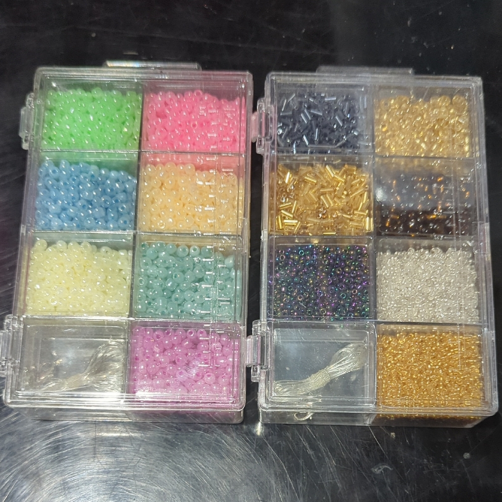 2x Colorful Bead Organizer Set